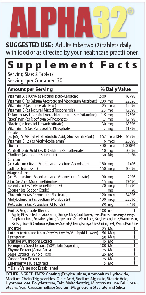 Alpha32 Ingredients